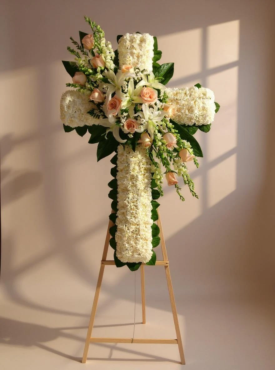 Cruz Funeraria Blanca en Valencia